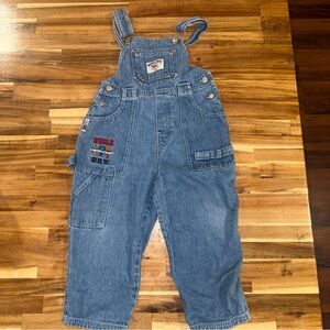Vintage 90s Bugle Boy Denim Overalls for Kids 3T